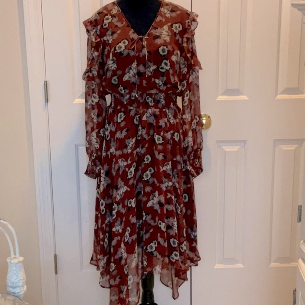 Gorgeous Sam Edelman chiffon dress in fall colors